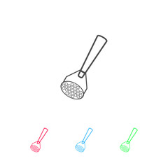Potato masher icon flat.