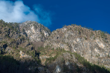 mountain landscape with blue sky