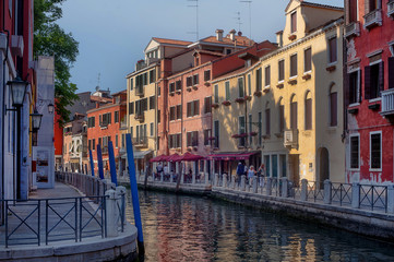 Fototapeta na wymiar venetian canals and bridges .old city Venice , Italy.