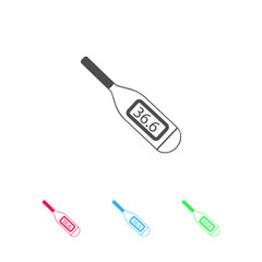 Thermometer icon flat.