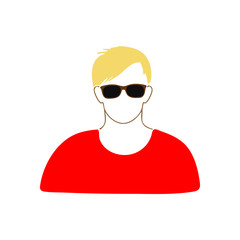 User icon in glasses Vector illustration on white background