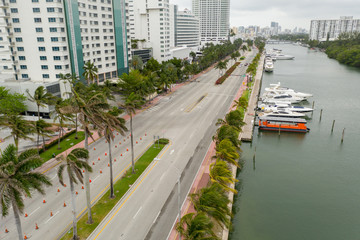 Miami Beach under stay at home order to slow spread of Coronavirus Covid 19