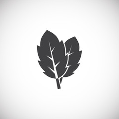 Leaf related icon on background for graphic and web design. Creative illustration concept symbol for web or mobile app