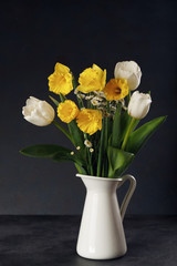 Bouquet of daffodils and tulips