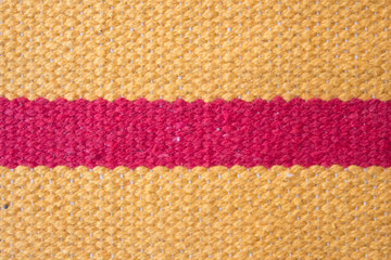 cotton rug close-up. knitted rug with large threads