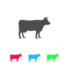 Cow icon flat