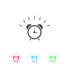 Alarm clock icon flat