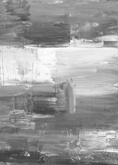 Abstract black and white background. painting Calm monochrome textured brush strokes on paper. Contemporary gray and white art. Modern oil artwork.