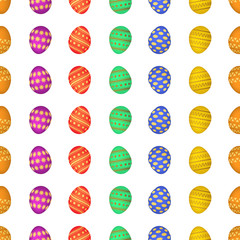 Seamless pattern with colorful Easter eggs