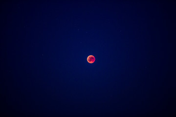 Vollmond, Blutmond, Mitternacht, Sterne, 