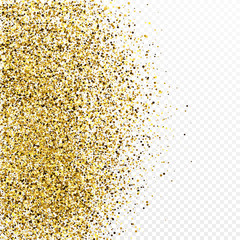 Gold glitter celebratory confetti background