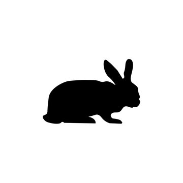 Silhouette of a rabbit sign on a white background eps ten