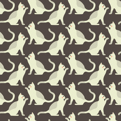 Seamless pattern with cute kittens. Creative childish texture. Vector Illustration.