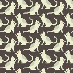 Seamless pattern with cute kittens. Creative childish texture. Vector Illustration.
