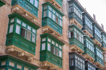 Malta / Malta 03.09.2015.Gallarijas, typical balconies of Valletta Malta.