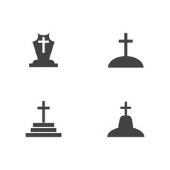Set Gravestone Logo Template vector symbol