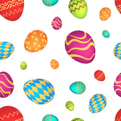 Fototapeta na wymiar Seamless pattern with colorful Easter eggs