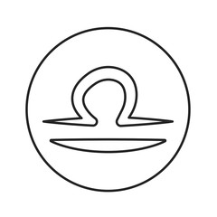 Libra black line icon. Zodiac sign. Astrology and horoscope. Predictions and human character. Element air. Ruler Venus. UI UX GUI design element. Editable stroke