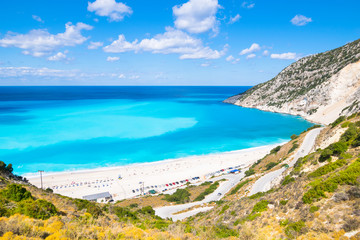 Fototapeta na wymiar Beautiful landscape of Myrtos beach - Kefalonia, Ionian Islands - Greece