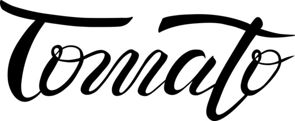 lettering tomato, crayfish inscription. Vector illustration