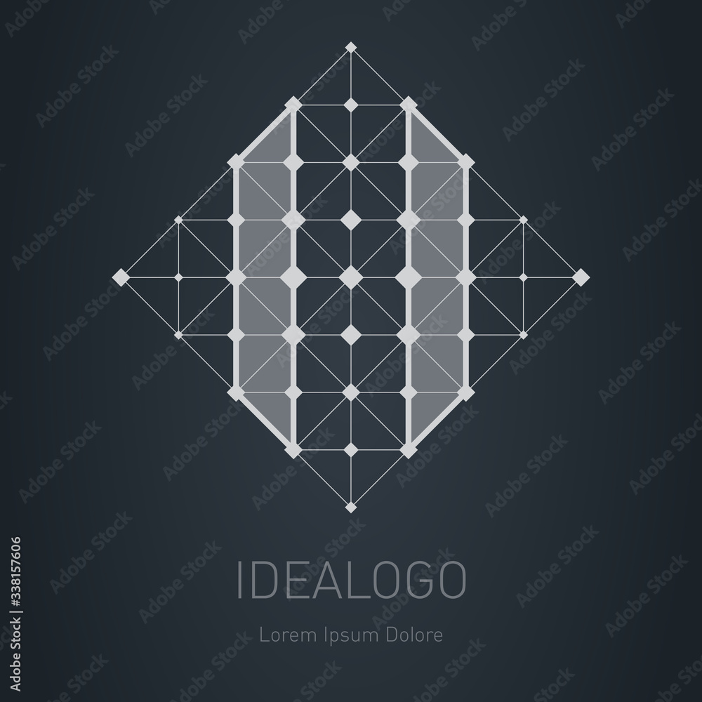 Poster logo with number 11. low-poly design element or label with squares, triangles and rhombuses. vector 