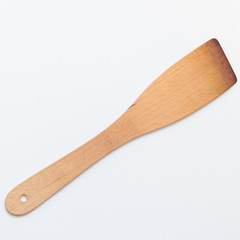 Wooden Kitchen Utensils.  Kitchen Wooden Spatula on white background. For for Cooking, Baking and Mixing