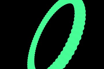 fluorescent green circle on black background