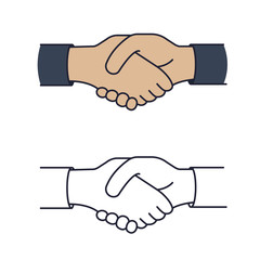 Business handshake. Handshake icon ,agreement sign vector symbol. Flat design Vector illustration
