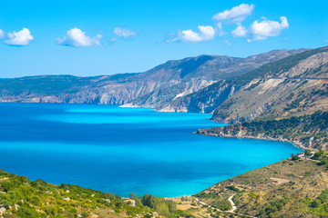Fototapeta na wymiar Beautiful view of Vouti Beach - Kefalonia, Ionian Islands - Greece
