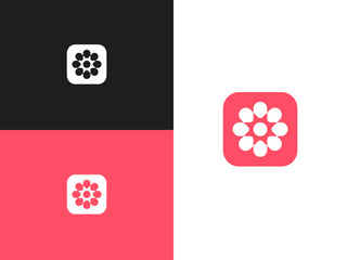 Flower icon template, vector illustration logo, button