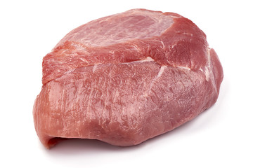 Raw pork ham, isolated on white background