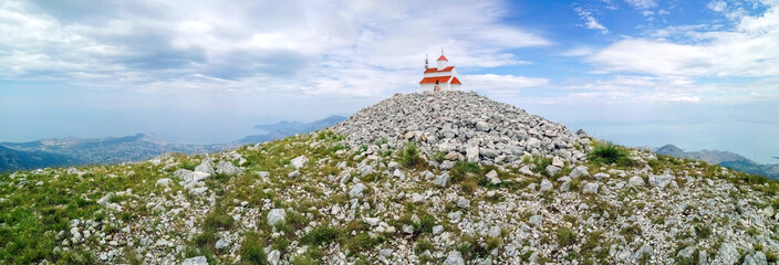 Amazing church on the top of mount Rumija