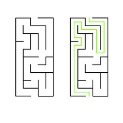 5x10 rectangular vector maze with solution