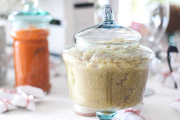 Wedding decoration with compote sweet 