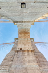 Brooklyn Bridge pilon and cables in New York