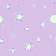 Seamless abstract light green and violet pattern with simple star. Vector illustration