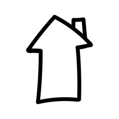 Cute vector hand drawn house. Coronavirus, Covid-19, Stay Home, work in home. Pandemic protection. Quarantine positive doodle icon, home elements. Isolated on white background.