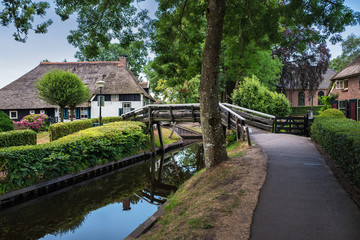 Picturesque village of Giethoorn in The Netherlands