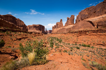 The Park Avenue section of Arches National Park near Moab, Utah.