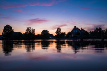 Fototapeta na wymiar Beautiful sunset scene in the Netherlands
