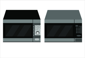 Set of microwave ovens isolated on the white background. 