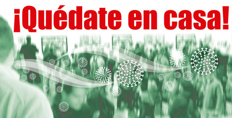&iquest;Qu&eacute;date en casa! en rojo
