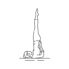 Sarvangasana black line icon. Shoulderstand is entered from a supine position with the knees bent. Pictogram for web page, mobile app, promo. UI UX GUI design element. Editable stroke