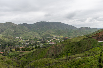 Fototapeta premium Scenic Malibu vista in springtime after a rainstorm, Southern California