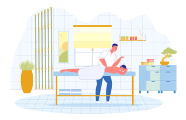 Japanese Shiatsu Therapeutic Massage Technique.