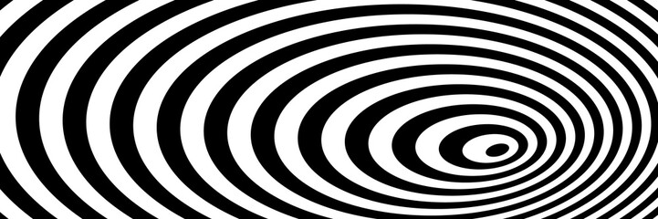 Vector abstract illustration of vortex pattern. Trendy background in op art style, optical illusion.