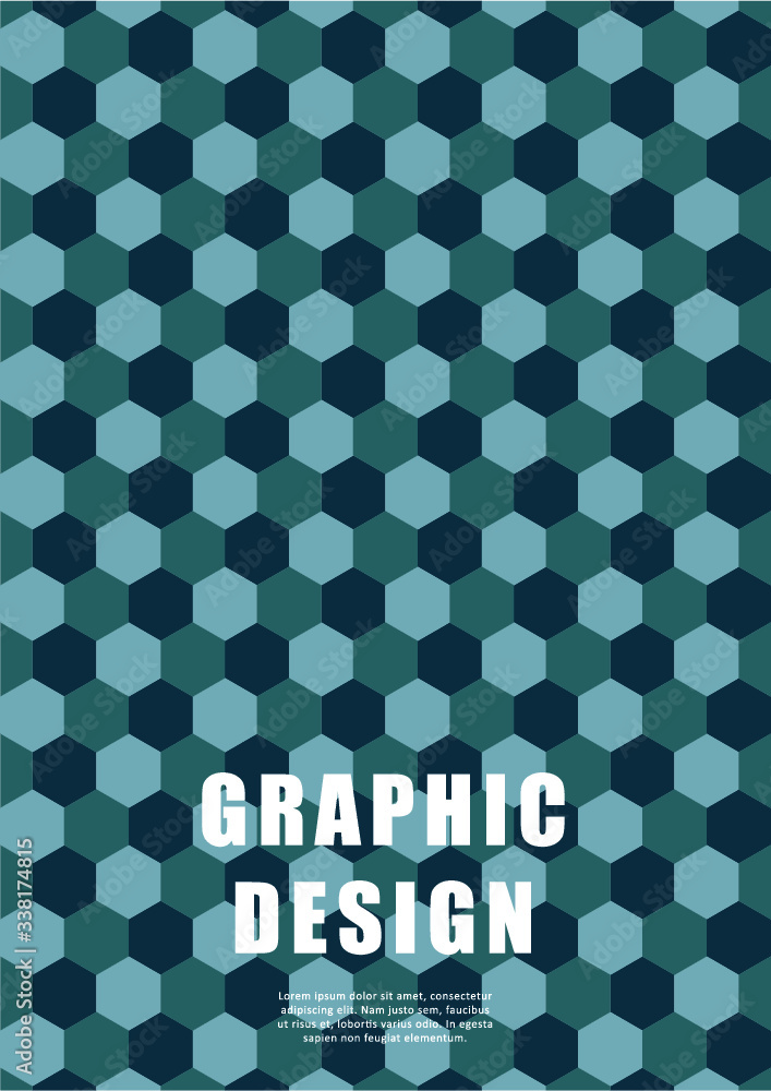 Poster graphic design template with geometric background.