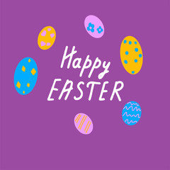 Vector. Happy easter card with eggs