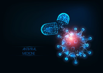 Futuristic antiviral pills against coronavirus covid-19 infectious disease