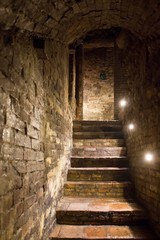 Fototapeta na wymiar PERUGIA, ITALY - DECEMEBER 9 2016:etruscan well of Perugia, Italy